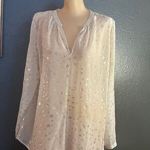 Two by Vince Camuto White Star Blouse